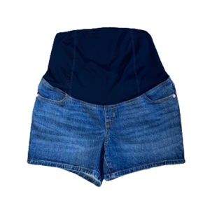 Isabel Maternity Blue Midi Jean Shorts Size 4